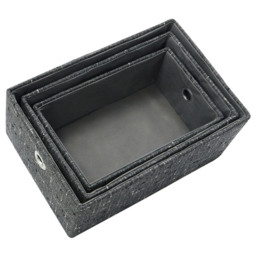 JVL Shadow Rectangular Fabric Storage Baskets 3 Pack - thumbnail 4