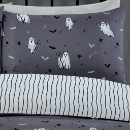 Ghostly Ghouls Duvet Set Grey Single - thumbnail 3