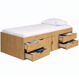 Kidsaw Captains Single Oak Cabin Bed with Storage - thumbnail 3