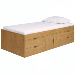 Kidsaw Captains Single Oak Cabin Bed with Storage - thumbnail 2