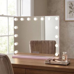 Hollywood LED Wireless Vanity Mirror Pink - thumbnail 4