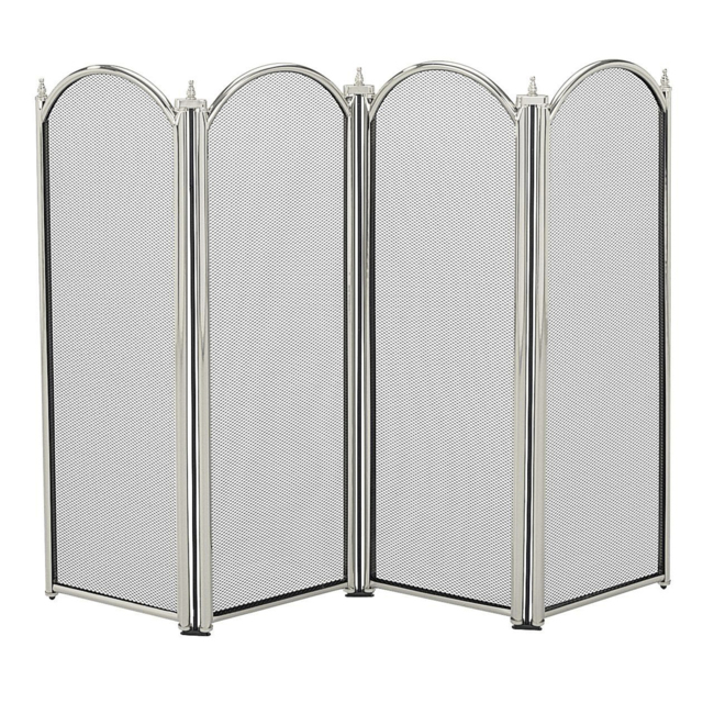 Manor Dynasty 4 Fold Pewter Firescreen