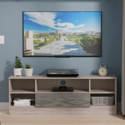 Crowndale Milan Grey Gloss and Grey Oak Single Drawer Wide TV and Media Unit Ready Assembled