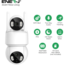 Ener-J White Dual Lens Smart WiFi Outdoor IP Dome Camera - thumbnail 2