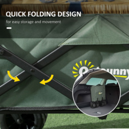 Outsunny Green Folding Beach Trolley Cart - thumbnail 4