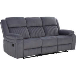 Haddon 3 Seater Dark Grey Foam Manual Recliner Sofa - thumbnail 2