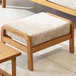 Desser Dubai Light Oak Natural Rattan Farrow Footstool - thumbnail 1
