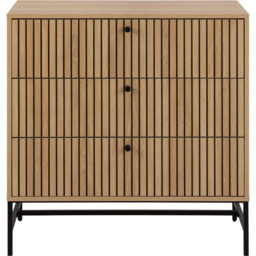 Florence Albany 3 Drawer Oak Chest of Drawers with Black Legs - thumbnail 3