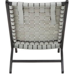 Premier Housewares Kendari Grey Woven Leather Strap Chair - thumbnail 3