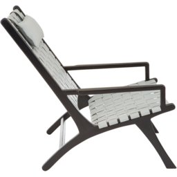 Premier Housewares Kendari Grey Woven Leather Strap Chair - thumbnail 4