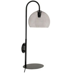 ValueLights Glenn Smoked Glass Globe Shade LED Wall Shelf Lamp
