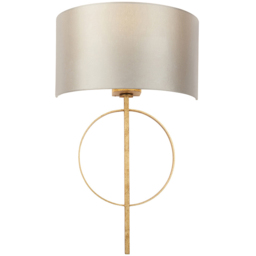 Merano Trento Antique Gold and Mink Satin Fabric Wall Lamp - thumbnail 3