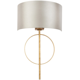 Merano Trento Antique Gold and Mink Satin Fabric Wall Lamp - thumbnail 1