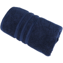 Soft Turkish Cotton Navy Terry Dobby Bath Sheet