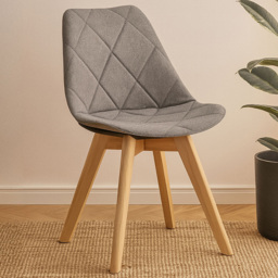 Premier Housewares Stockholm Diamond Pattern Grey Dining Chair