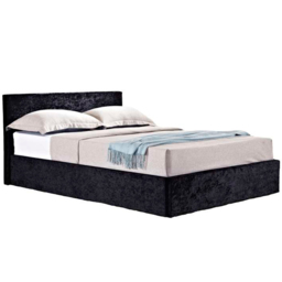Berlin King Size Black Crushed Velvet Ottoman Bed - thumbnail 4