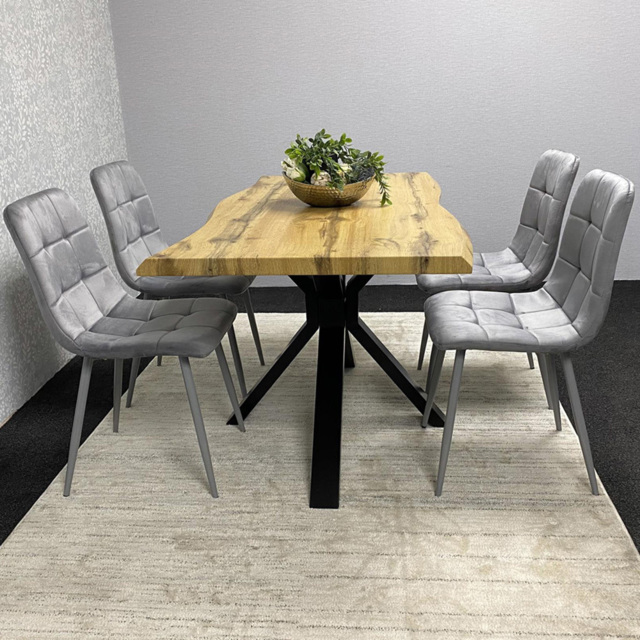 Kosy Koala 4 Seater Dining Table Set Brown and Grey - image 1