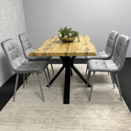 Kosy Koala 4 Seater Dining Table Set Brown and Grey