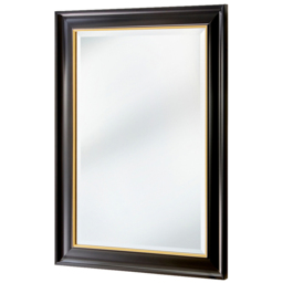 Yearn Georgian Black and Gold Framed Bevelled Wall Mirror 90 x 65cm