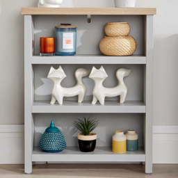 Home Source Avon Grey 3 Shelf Bookcase Storage Unit