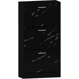 Vida Designs Black Marble 3 Drawer Shoe Cabinet - thumbnail 2