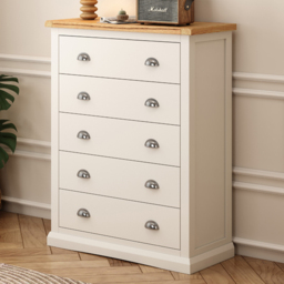 Cabinet Bits Cosenza 5 Drawer Chest of Drawers with Chrome Cup Handle
