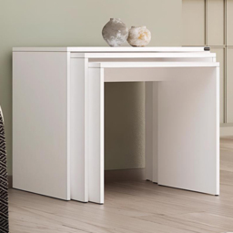 FWStyle White Scratch Resistant Nest of Tables Set of 3