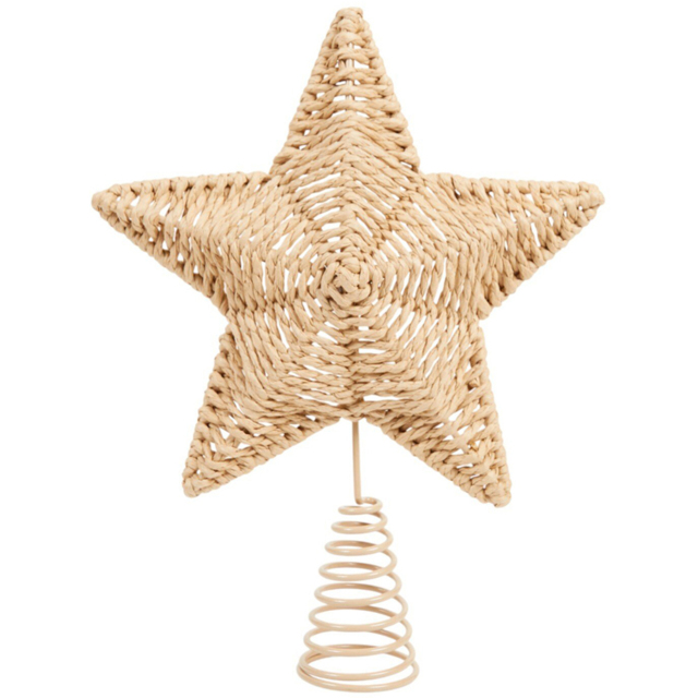 Mistletoe Cottage Natural Rattan Star Christmas Tree Topper - image 1