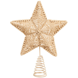 Mistletoe Cottage Natural Rattan Star Christmas Tree Topper