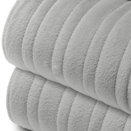 PureMate Grey Fleece Electric Heated Throw with 9 Heat Settings 120W - thumbnail 2