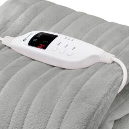 PureMate Grey Fleece Electric Heated Throw with 9 Heat Settings 120W - thumbnail 3