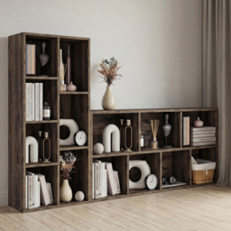 Vida Designs Dark Wood 7 Shelf Cube Storage Unit - thumbnail 4