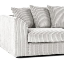 Luxor 6 Seater Silver Jumbo Cord Sofa Set with Scatter Back - thumbnail 3