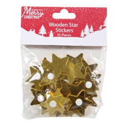 Pack of 45 Wooden Star Stickers - thumbnail 2