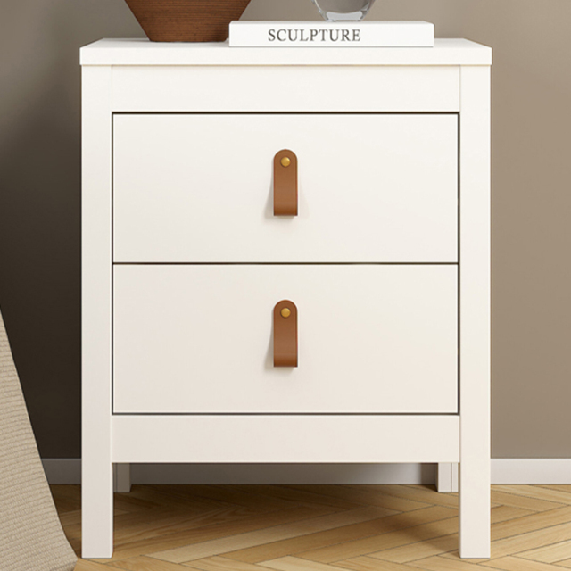 Florence Barcelona 2 Drawer White Bedside Table - image 1