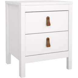 Florence Barcelona 2 Drawer White Bedside Table - thumbnail 2