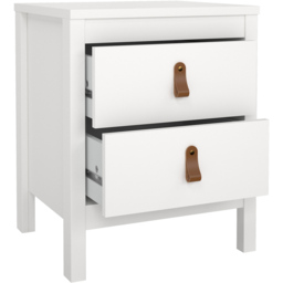 Florence Barcelona 2 Drawer White Bedside Table - thumbnail 4
