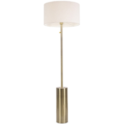 ValueLights Lexy Reni Cream Boucle Shade Antique Brass LED Floor Lamp