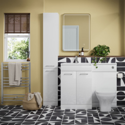 Bathstore Panama 2 Door White Floor Standing Tall Unit 350mm - thumbnail 2