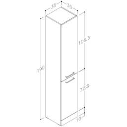 Bathstore Panama 2 Door White Floor Standing Tall Unit 350mm - thumbnail 4