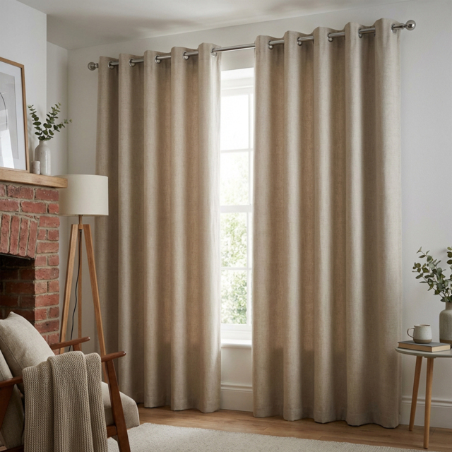 Taylor Blackout Eyelet Curtains - Natural / 229cm - image 1