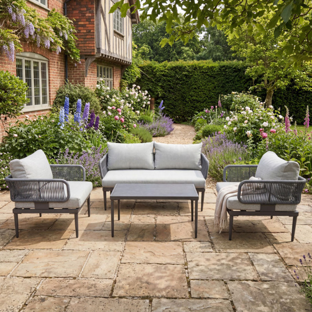 Artemis Home Soveria 4 Seater Grey Garden Lounge Set - image 1