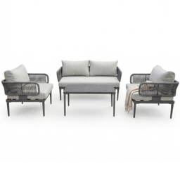 Artemis Home Soveria 4 Seater Grey Garden Lounge Set - thumbnail 2