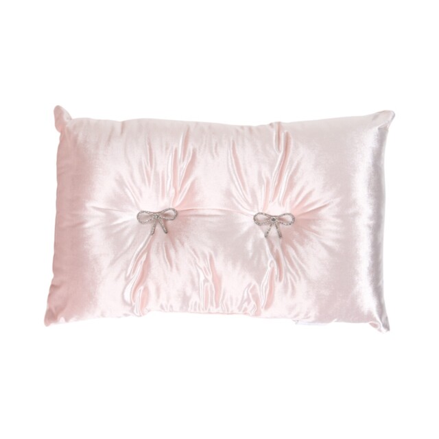 Bow Pink Embellished Cushion 30 x 50cm - image 1