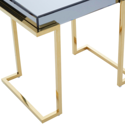 Premier Housewares Kaso Grey Mirrored Top C-Shaped End Table - thumbnail 4