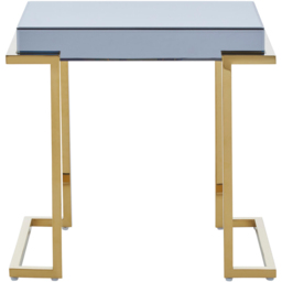 Premier Housewares Kaso Grey Mirrored Top C-Shaped End Table - thumbnail 3