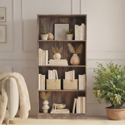 Vida Designs Cambridge Dark Wood 4 Shelf Large Bookcase - thumbnail 3