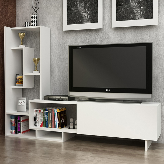 Decorotika Pega 6 Shelf White TV Unit - image 1