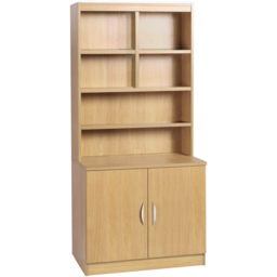 R White Cabinets 2 Door Brown Desk Height Cupboard with Hutch - thumbnail 2