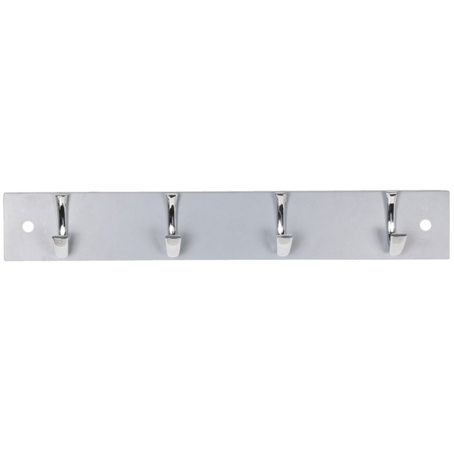 Decorails Grey and Chrome 4 Hook Coat Rail